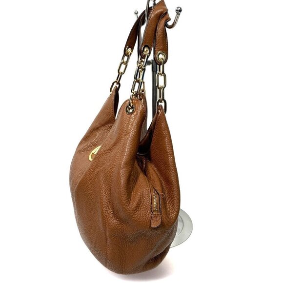 MICHAEL Michael Kors Large Fulton Triple Compartment Hobo Bag Tan Leather Gold - Picture 6 of 16